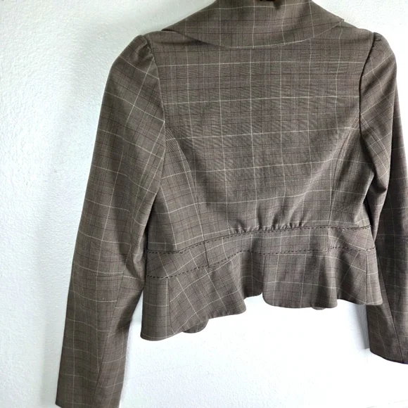 Women's Guess Brown Plaid Clasp Business Casual Blazer Size Medium - Picture 11 of 13